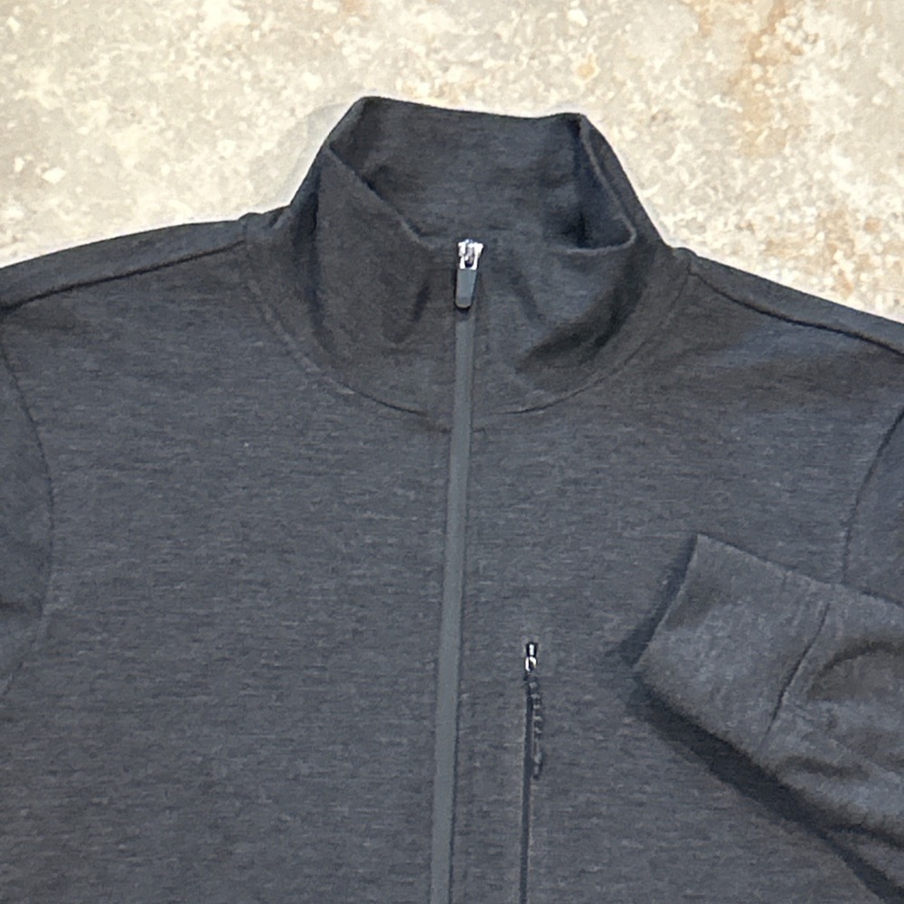 Mack Weldon Atlas Full Zip Jacket Men Medium Grey Tech Jacket Sweatshirt Stretch